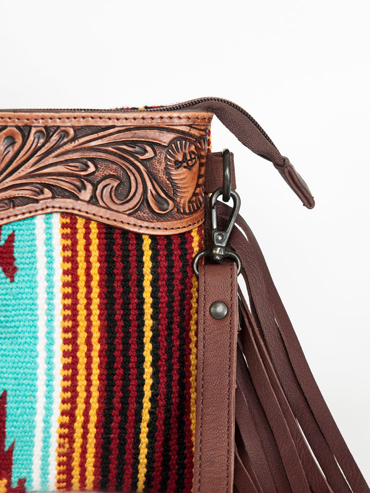 American Darling Cross Body Hand Tooled Saddle Blanket Genuine Leather Western Women Bag Handbag Purse | Crossbody for Cute