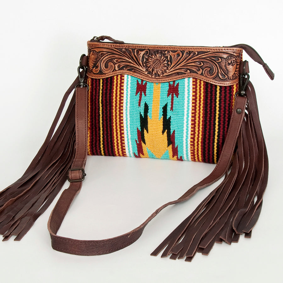 American Darling Cross Body Hand Tooled Saddle Blanket Genuine Leather Western Women Bag Handbag Purse | Crossbody - Uhorse