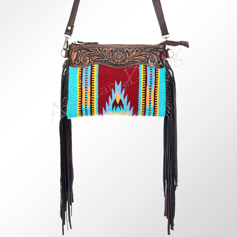 American Darling Cross Body Hand Tooled Saddle Blanket Genuine Leather Western Women Bag Handbag Purse | Crossbody for Cute