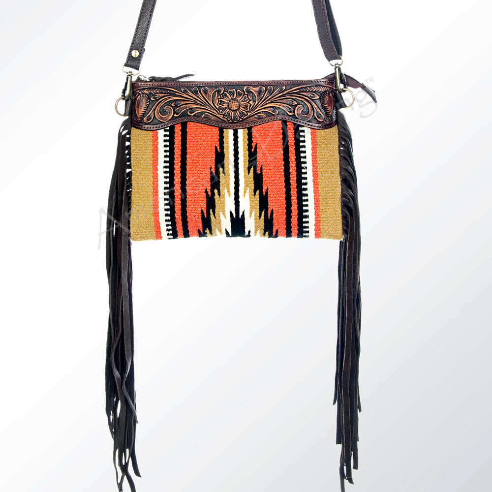 American Darling Cross Body Hand Tooled Saddle Blanket Genuine Leather Western Women Bag Handbag Purse | Crossbody for Cute