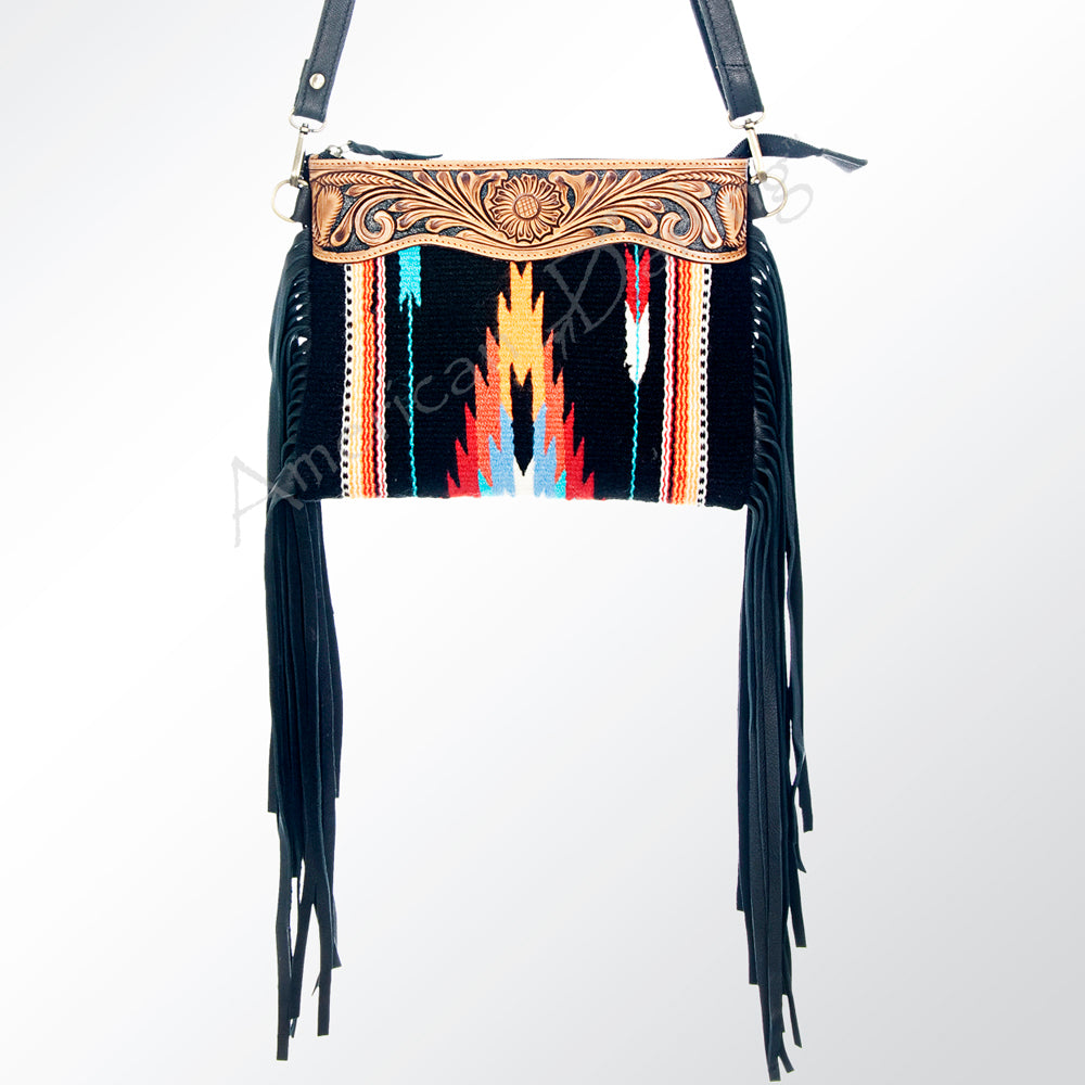 American Darling Cross Body Hand Tooled Saddle Blanket Genuine Leather Western Women Bag Handbag Purse | Crossbody for Cute