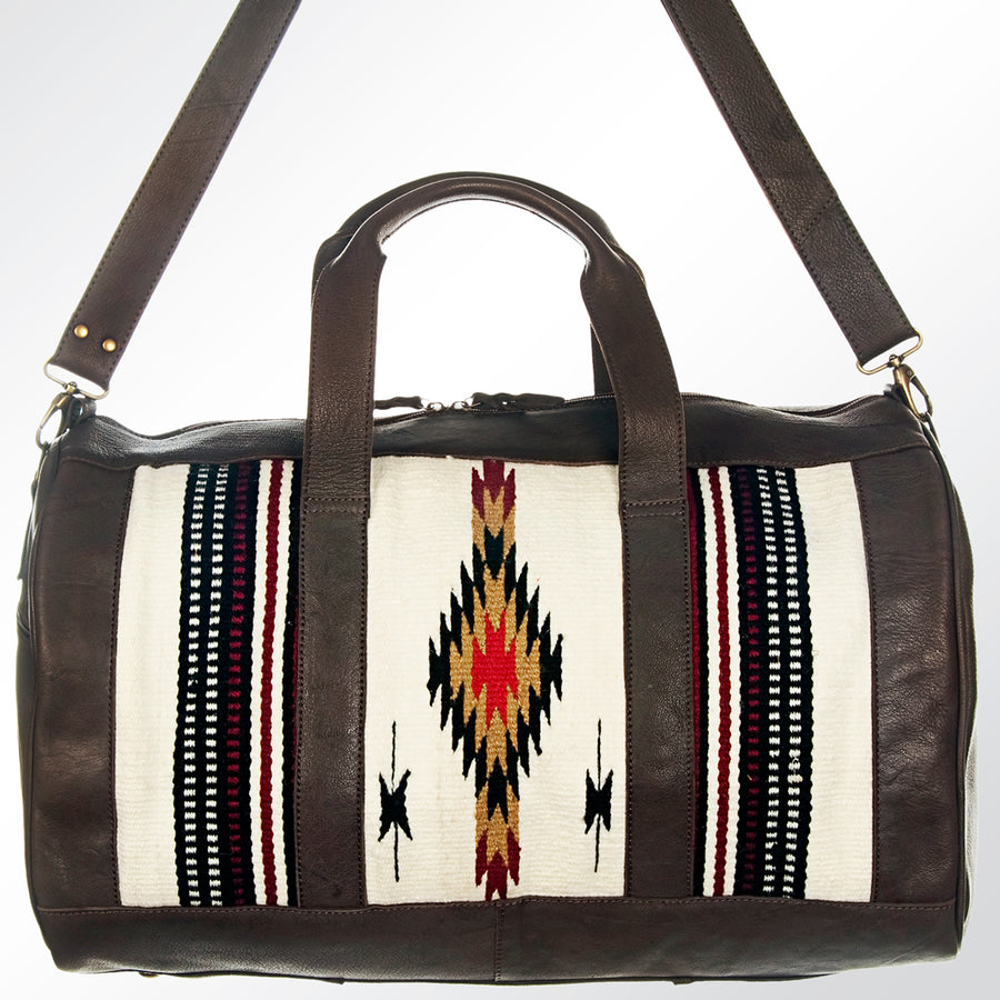 American Darling Duffel Saddle Blanket Genuine Leather Western Women Bag | Handbag Duffle Weekend Travel Bags for