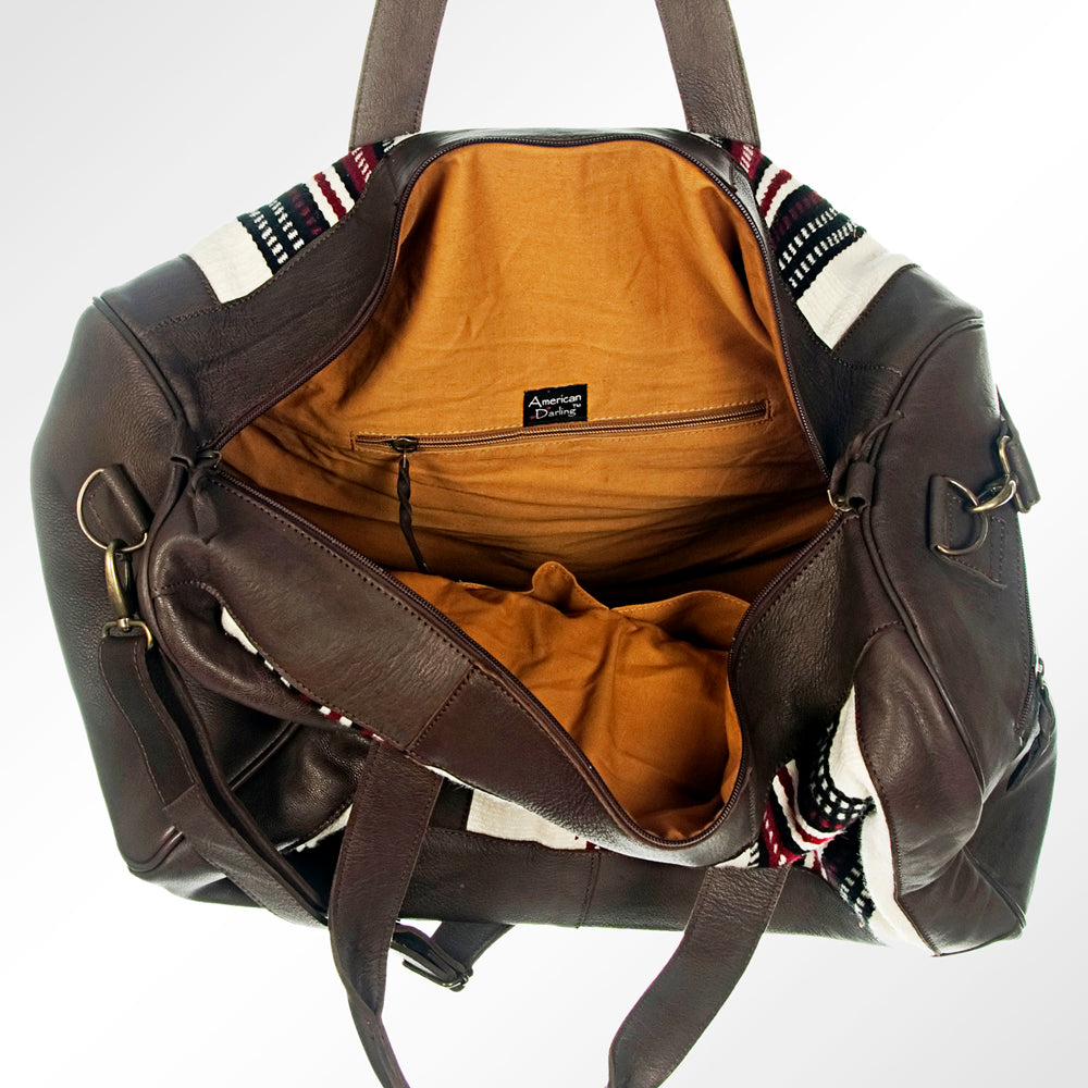 American Darling Duffel Saddle Blanket Genuine Leather Western Women Bag | Handbag Duffle Weekend Travel Bags for