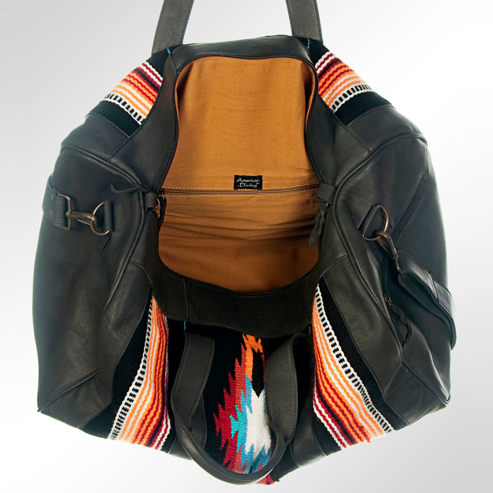 American Darling Duffel Saddle Blanket Genuine Leather Western Women Bag | Handbag Duffle Weekend Travel Bags for