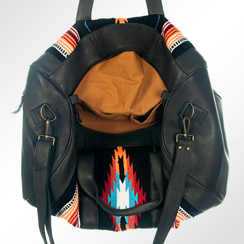 American Darling Duffel Saddle Blanket Genuine Leather Western Women Bag | Handbag Duffle Weekend Travel Bags for