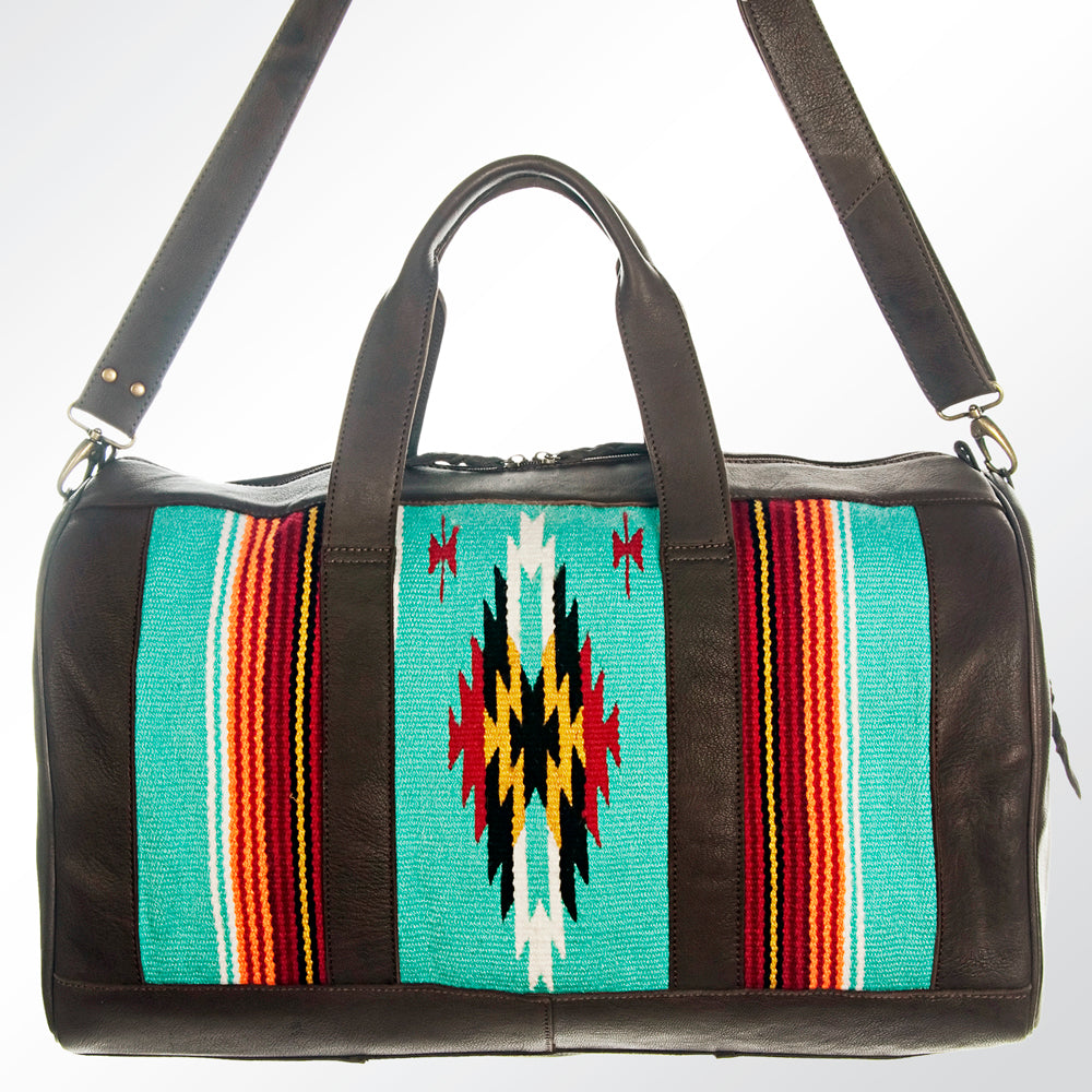 American Darling Duffel Saddle Blanket Genuine Leather Western Women Bag | Handbag Duffle Weekend Travel Bags for