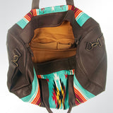 American Darling Duffel Saddle Blanket Genuine Leather Western Women Bag | Handbag Duffle Weekend Travel Bags for