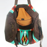 American Darling Duffel Saddle Blanket Genuine Leather Western Women Bag | Handbag Duffle Weekend Travel Bags for