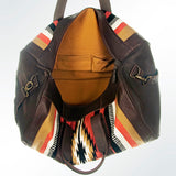 American Darling Duffel Saddle Blanket Genuine Leather Western Women Bag | Handbag Duffle Weekend Travel Bags for