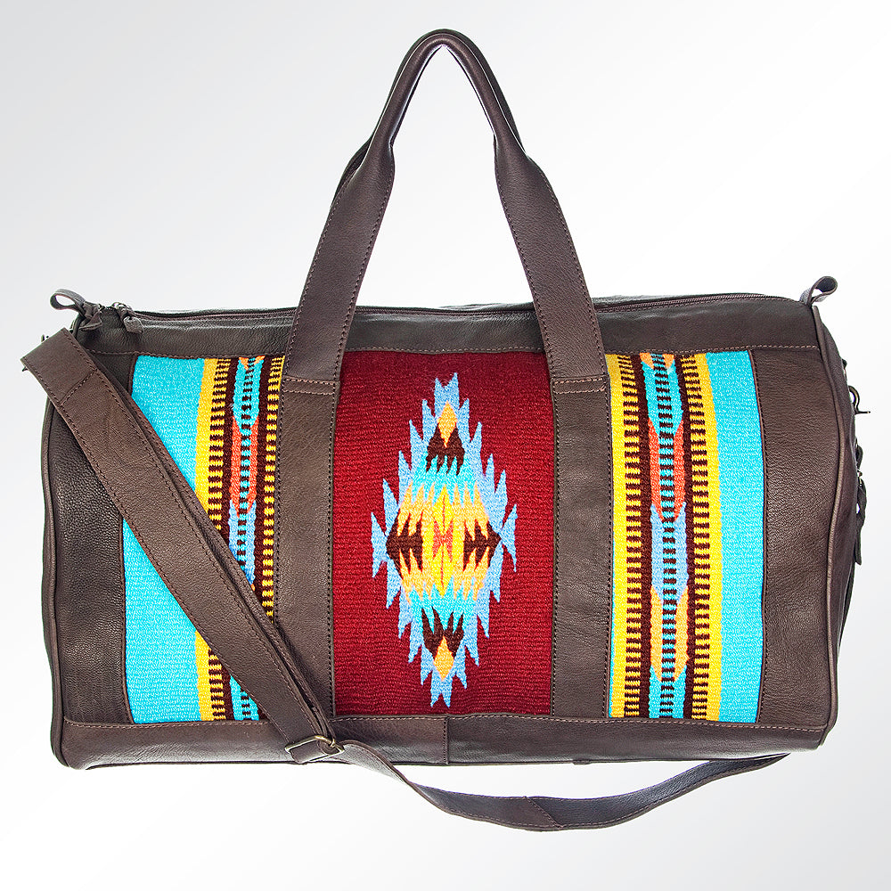 American Darling Duffel Saddle Blanket Genuine Leather Western Women Bag | Handbag Duffle Weekend Travel Bags for