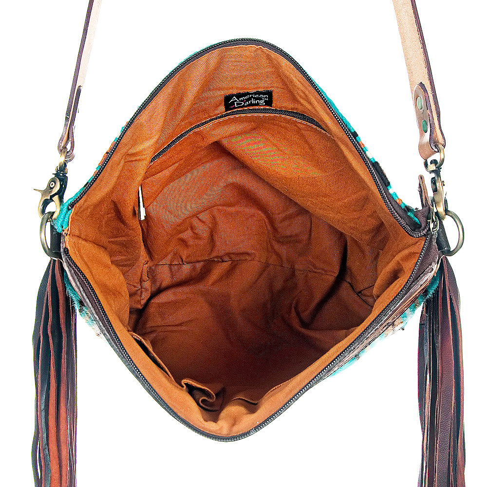 American Darling Signature Crossbody Hand Tooled Saddle Blanket Genuine Leather Western Women Bag Handbag Purse | for Cute