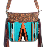 American Darling Signature Crossbody Hand Tooled Saddle Blanket Genuine Leather Western Women Bag Handbag Purse | for Cute