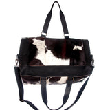 American Darling ADBG474BRWBK Duffel Hair On Genuine Leather Women Bag Western Handbag Purse