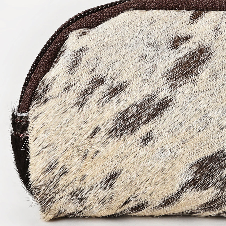 American Darling Coin Purse Bag Handcrafted from Hair-On Cowhide & Genuine Leather with Braided Pull and YKK Zipper