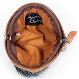 American Darling ADBG444TAW Coin Purse Hair On Genuine Leather Women Bag Western Handbag Purse