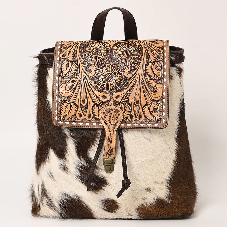 American Darling Backpack Hand Tooled Hair on Genuine Leather Western Women Bag | for Laptop School Purse Travel