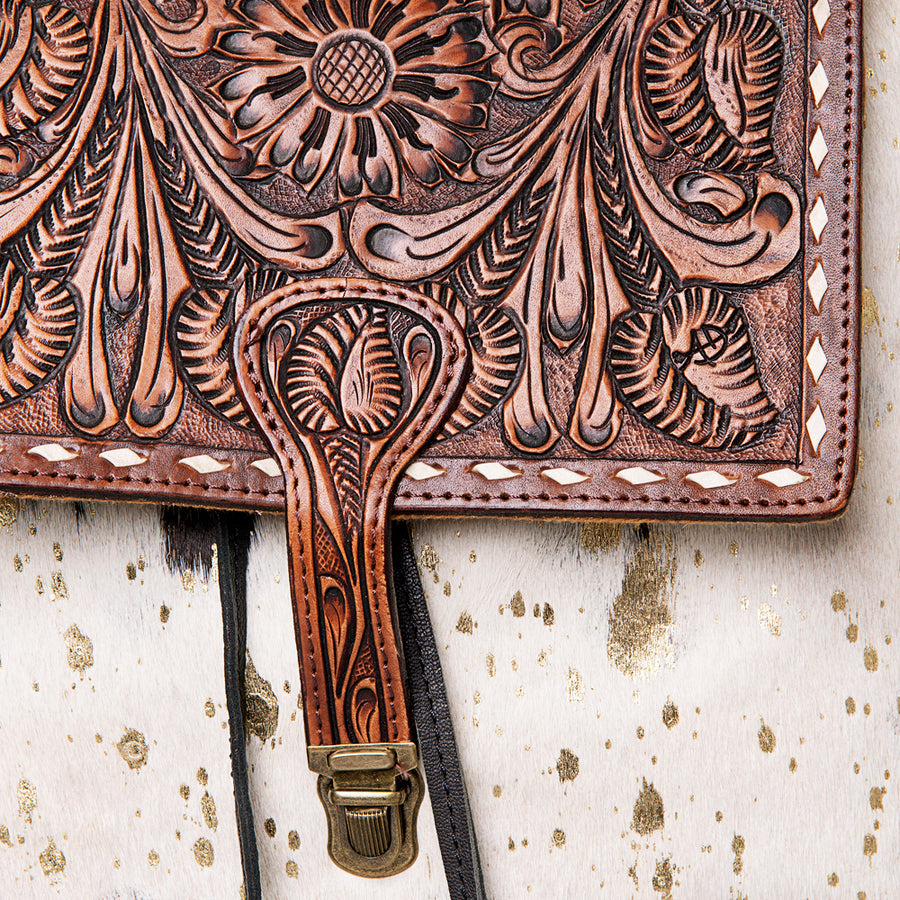 American Darling Backpack Hand Tooled Hair on Genuine Leather Western Women Bag | for Laptop School Purse Travel