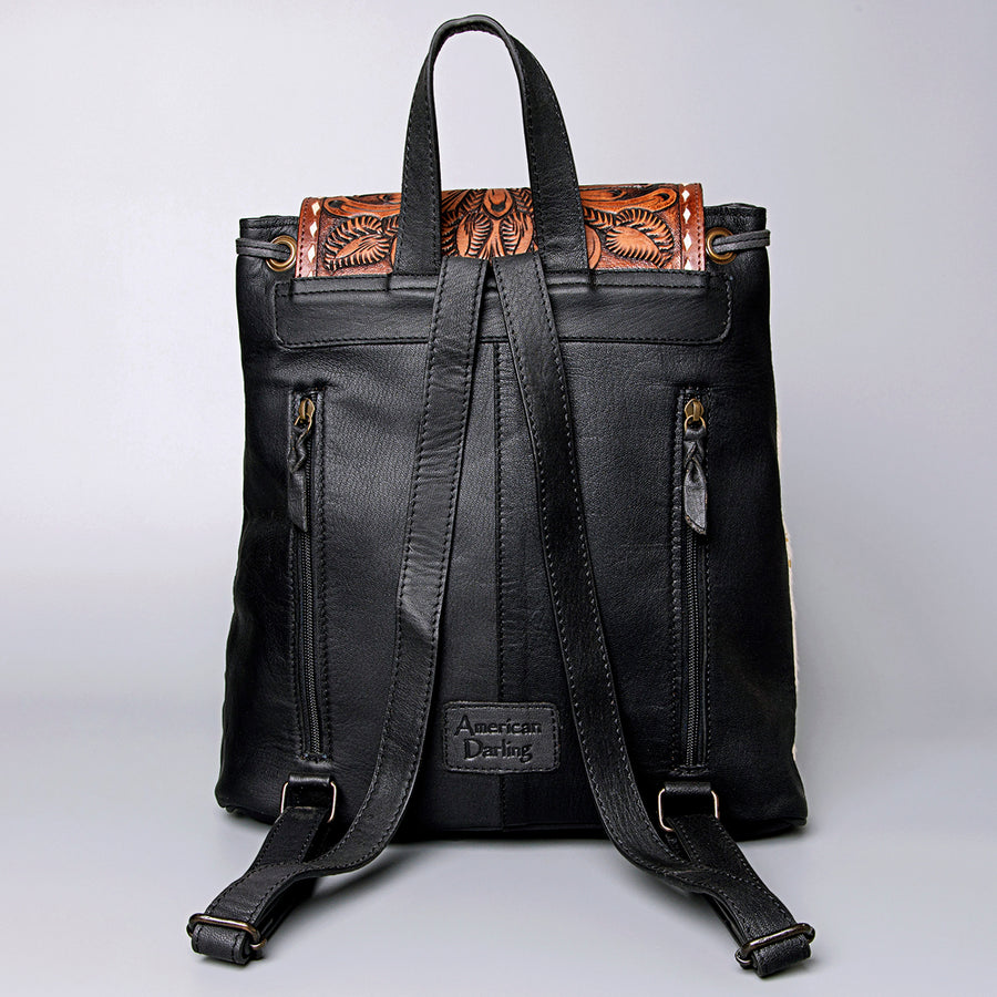 American Darling Backpack Hand Tooled Hair on Genuine Leather Western Women Bag | for Laptop School Purse Travel