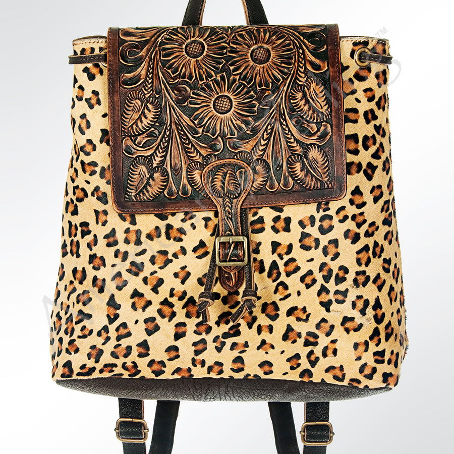 American Darling Backpack Hand Tooled Hair on Genuine Leather Western Women Bag | for Laptop School Purse Travel