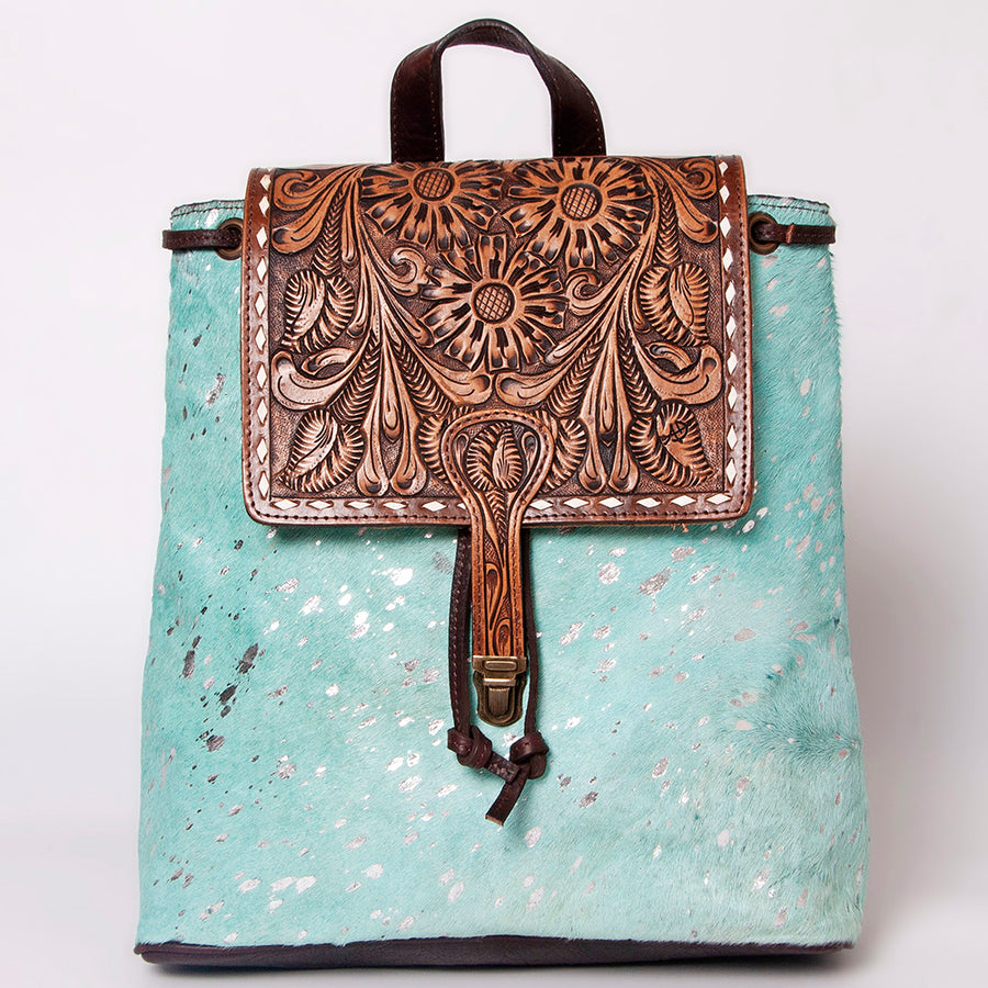 American Darling Backpack Hand Tooled Hair on Genuine Leather Western Women Bag | for Laptop School Purse Travel
