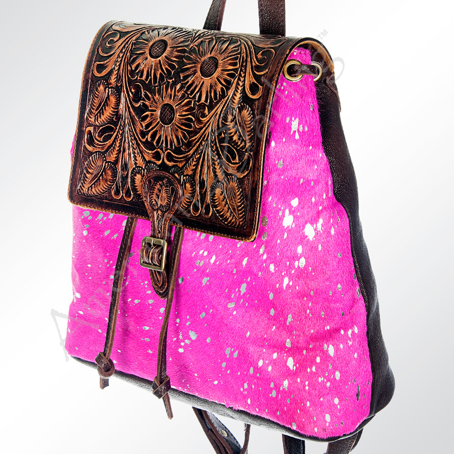 ADBGZ101PKACSL American Darling Hand Tooled Hair On Genuine Leather by Hilason ā Cowboy and equestrian accessories