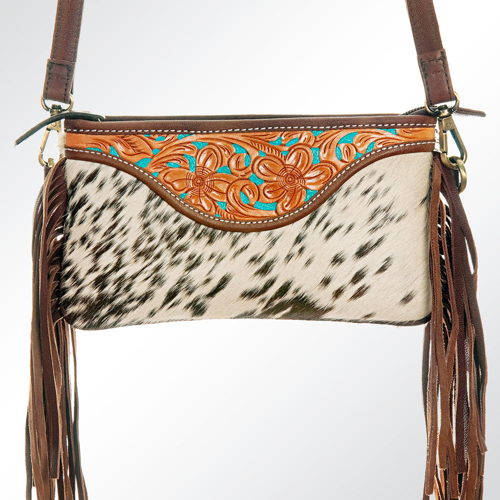 American Darling Small Crossbody Hand Tooled Hair on Genuine Leather Western Women Bag Handbag Purse | for Cute