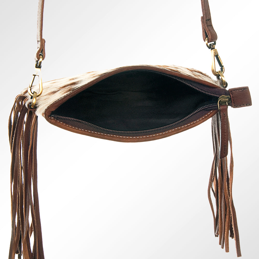 American Darling Small Crossbody Hand Tooled Hair on Genuine Leather Western Women Bag Handbag Purse | for Cute