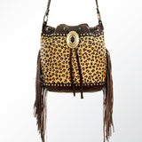 American Darling ADBGI102C Bucket Hair On Genuine Leather Women Bag Western Handbag Purse