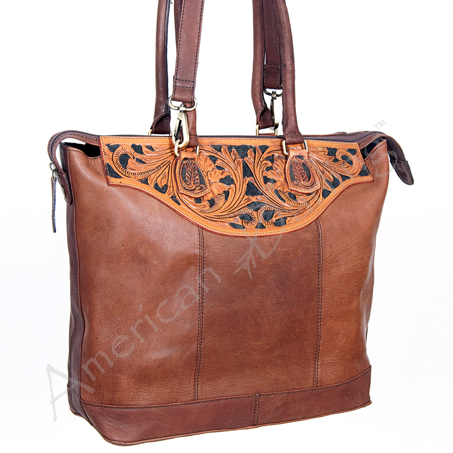 American Darling Tote Hand Tooled Genuine Leather Western Women Bag Handbag Purse | Travel Bags College Casual - Uhorse