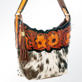 American Darling ADBGI106B Hobo Hand Tooled Hair On Genuine Leather Women Bag Western Handbag Purse