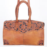 American Darling Duffel Hand Tooled Hair on Genuine Leather Western Women Bag | Handbag Duffle Weekend Travel Bags