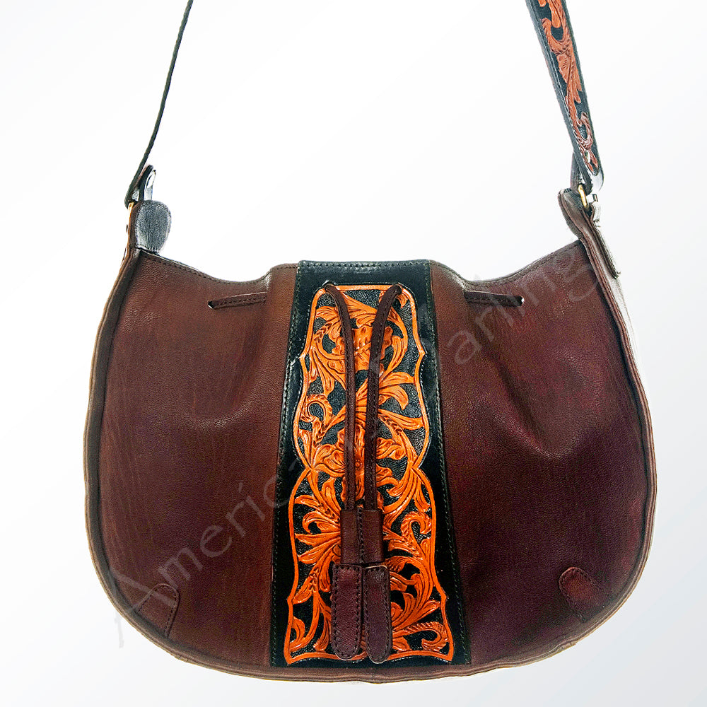 American Darling Hand Tooled Hobo Hair-On Genuine Leather Women Bag Western Handbag Purse