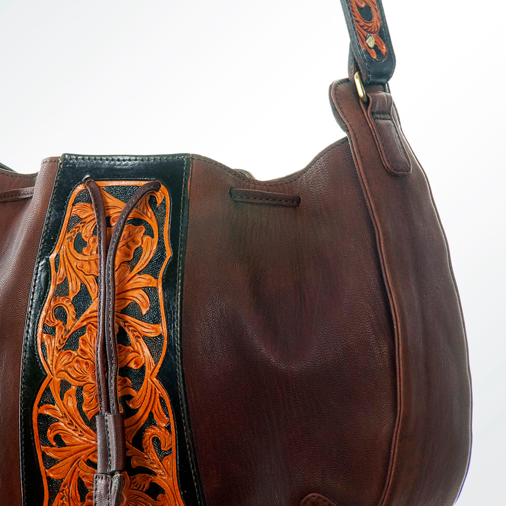 American Darling Hand Tooled Hobo Hair-On Genuine Leather Women Bag Western Handbag Purse