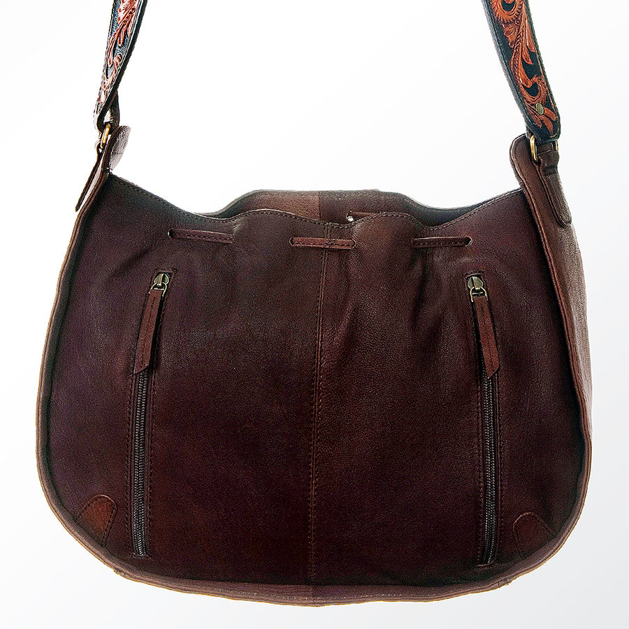 American Darling Hand Tooled Hobo Hair-On Genuine Leather Women Bag Western Handbag Purse