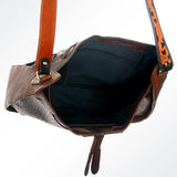 American Darling Hand Tooled Hobo Hair-On Genuine Leather Women Bag Western Handbag Purse