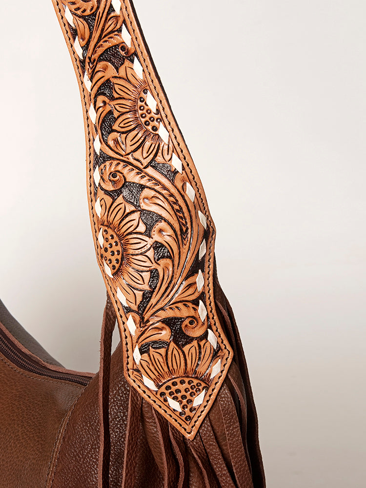 American Darling Hobo Hand Tooled Hair On Genuine Leather Western Women Bag | Handbag Purse Bags for Cute