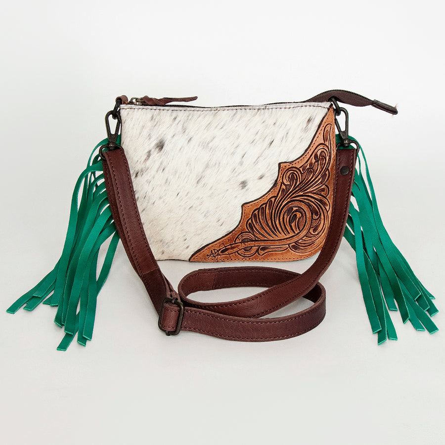 American Darling Organizer Hair-On Hand Tooled Genuine Leather Women Bag Western Handbag Purse | Bags