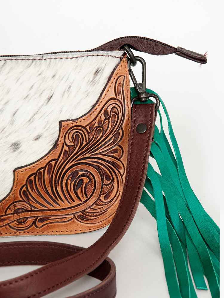 American Darling Organizer Hair-On Hand Tooled Genuine Leather Women Bag Western Handbag Purse | Bags