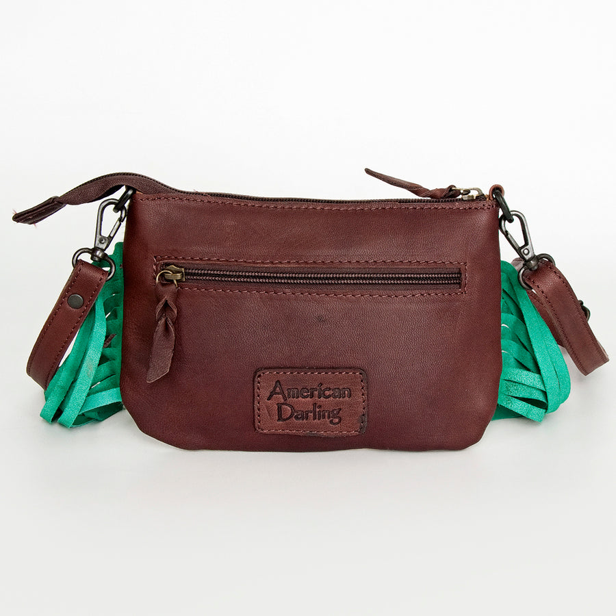 American Darling Organizer Hair-On Hand Tooled Genuine Leather Women Bag Western Handbag Purse | Bags