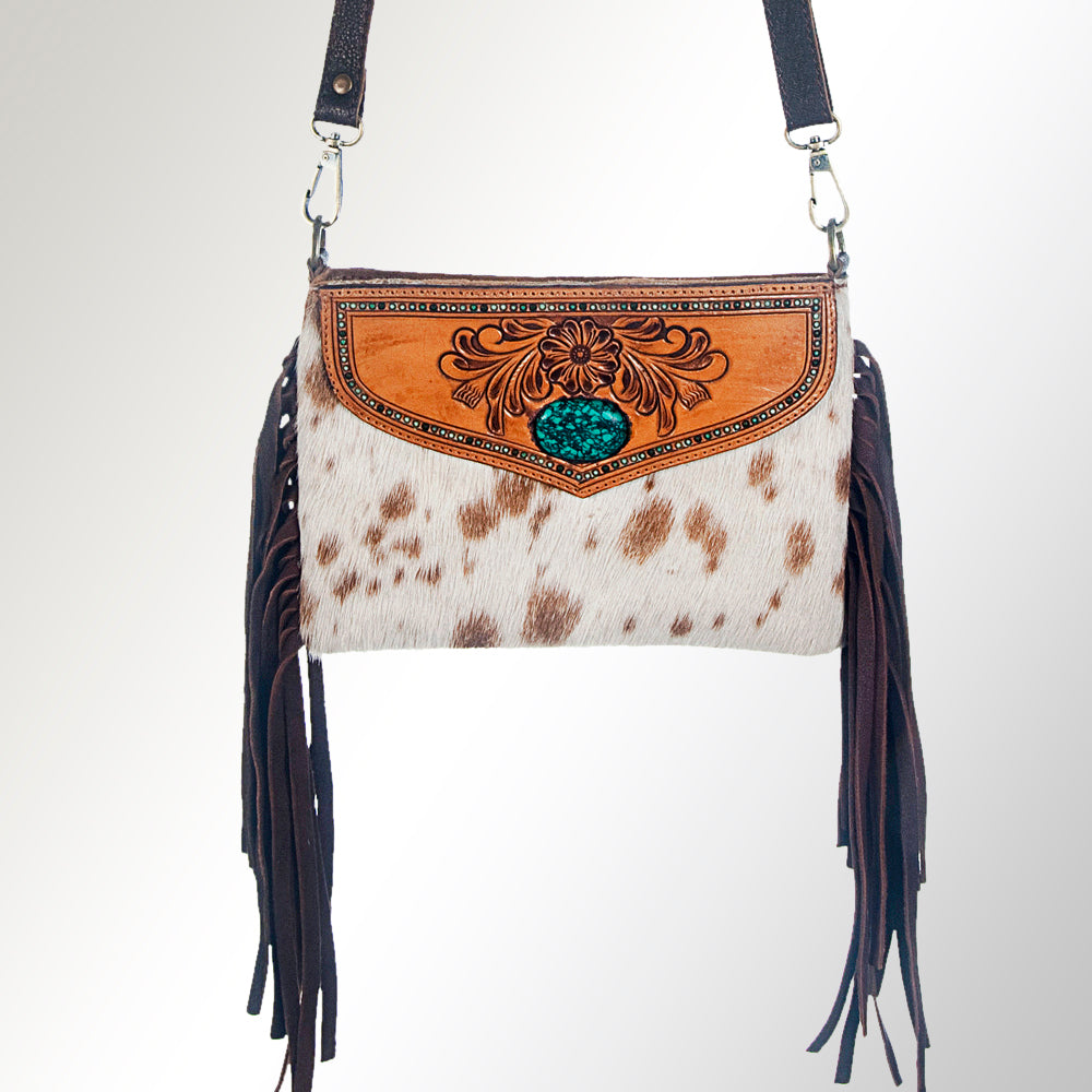American Darling Clutch Hand Tooled Hair on Genuine Leather Western Women Bag Handbag Purse | Purses for Cute