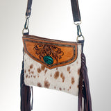 American Darling Clutch Hand Tooled Hair on Genuine Leather Western Women Bag Handbag Purse | Purses for Cute