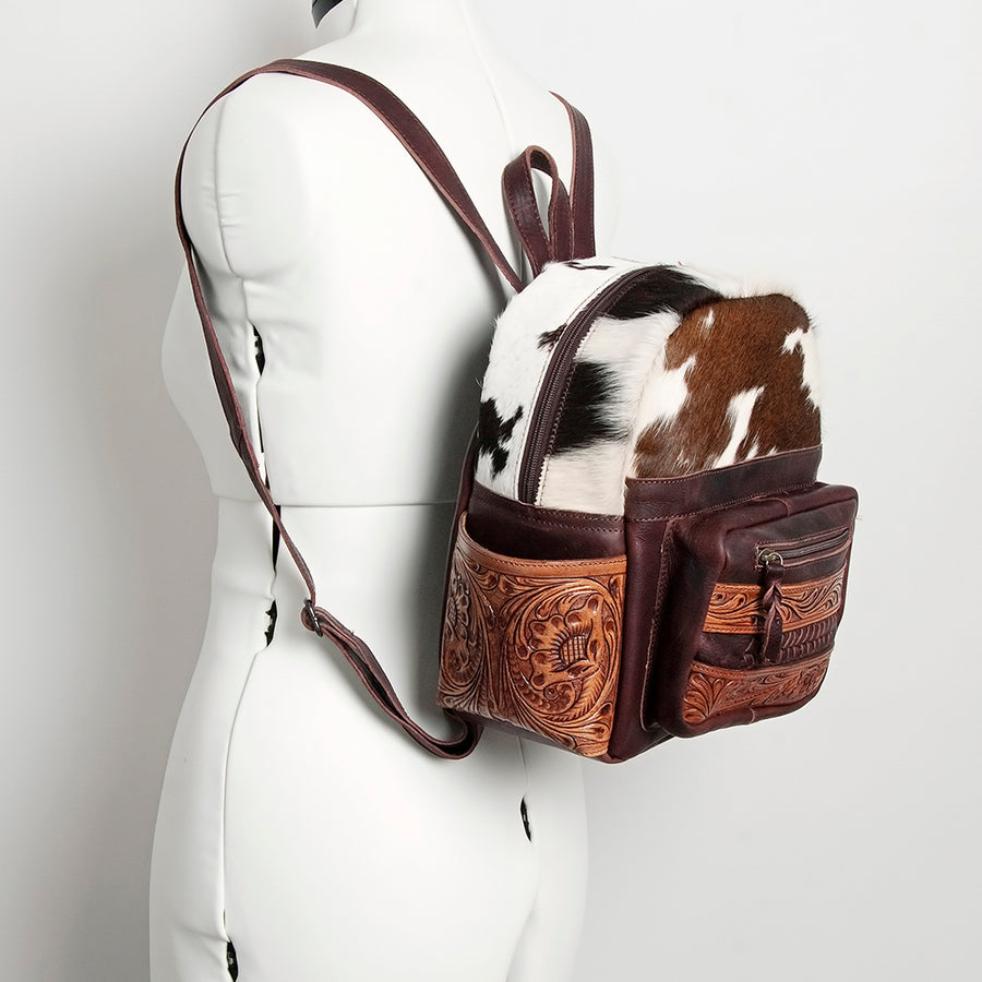 American Darling Backpack Saddle Blanket Fabric Genuine Leather Western Women Bag | for Laptop School Purse Travel
