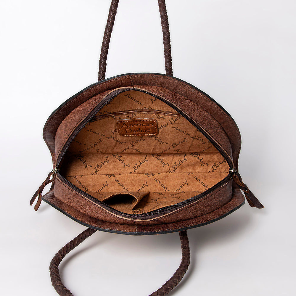 American Darling Taco Hand Tooled Hair on Genuine Leather Western Women Bag Handbag Purse | Tote Travel Bags College Casual