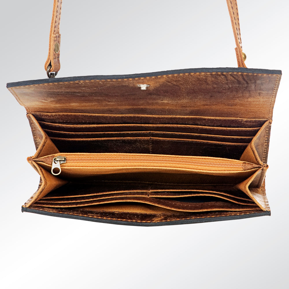 American Darling Organiser Hand Tooled Saddle Blanket Genuine Leather Western Women Bag Handbag Purse | for Cute |Organiser