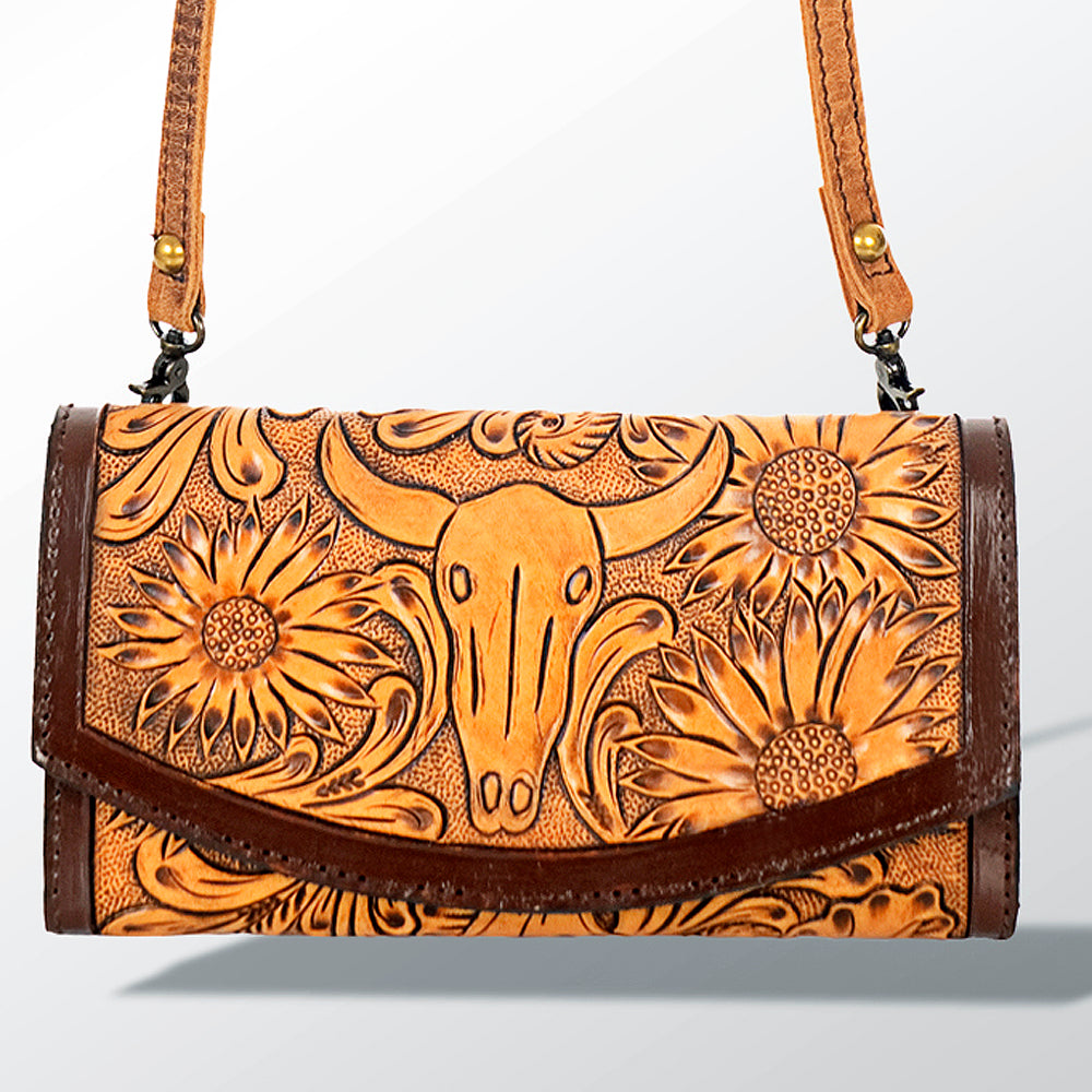 American Darling Organiser Hand Tooled Saddle Blanket Genuine Leather Western Women Bag Handbag Purse | for Cute |Organiser