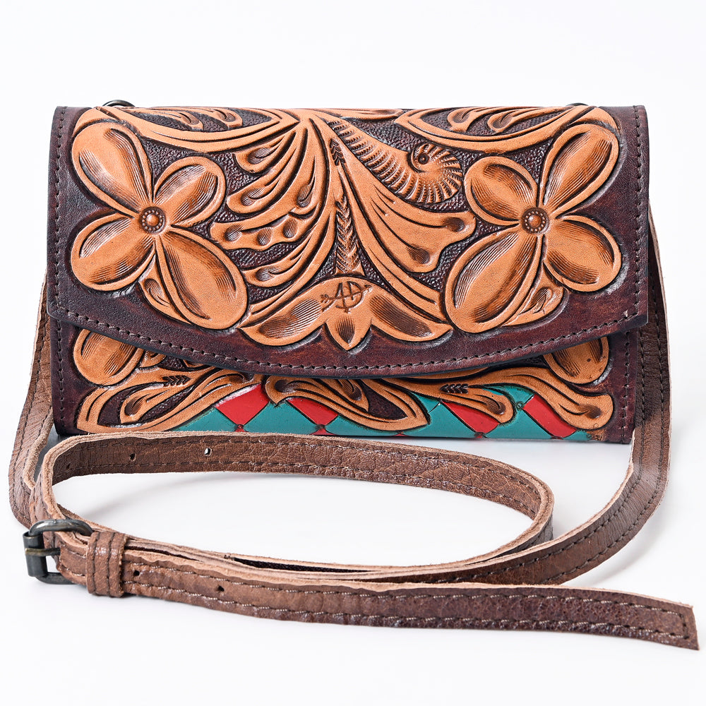 American Darling Organiser Hand Tooled Saddle Blanket Genuine Leather Western Women Bag Handbag Purse | for Cute |Organiser