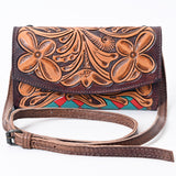 American Darling Organiser Hand Tooled Saddle Blanket Genuine Leather Western Women Bag Handbag Purse | for Cute |Organiser