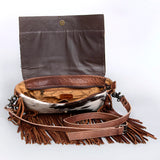 American Darling Women's Clutch Bag Hand Tooled Hair on Genuine Leather Handbag and Ladies Purse