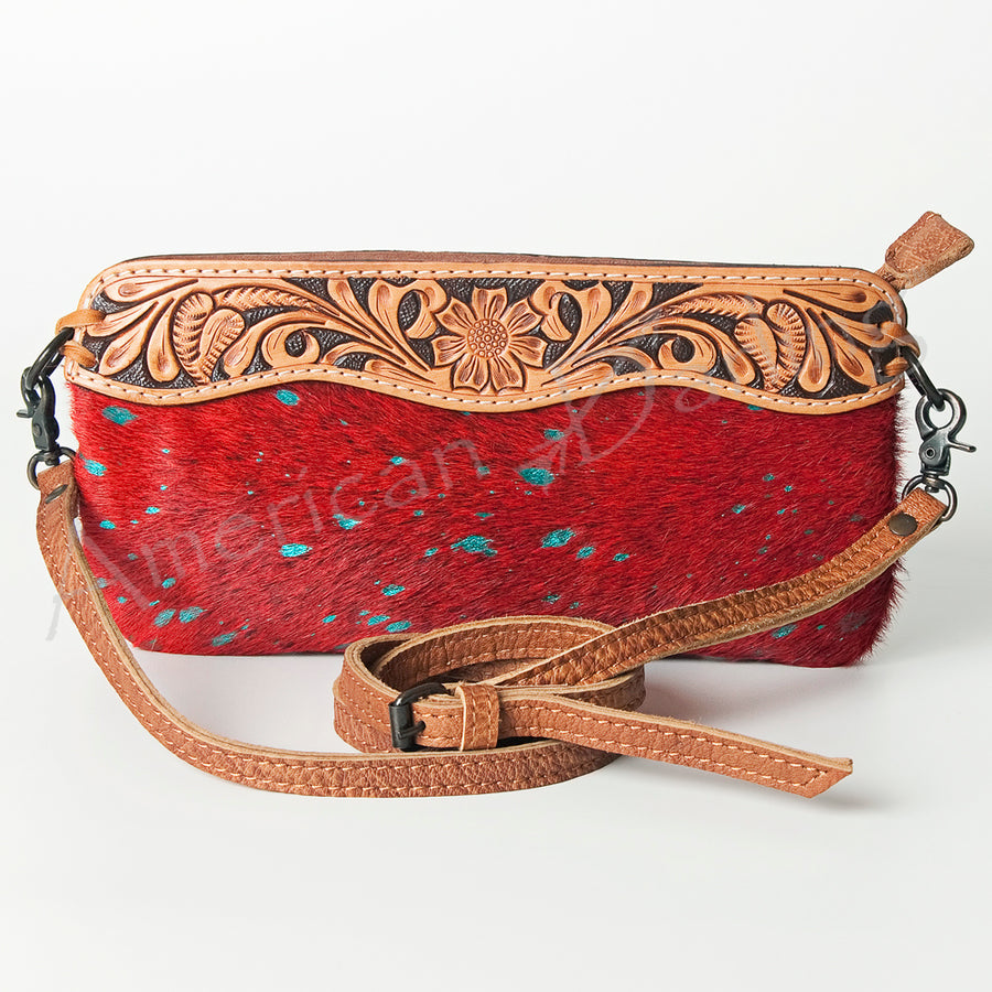 American Darling Small Crossbody Hand Tooled Hair On Genuine Leather Western Women Bag Handbag Purse | for Cute