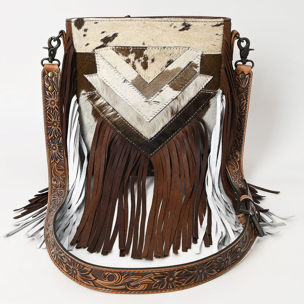 American Darling Large Crossbody Hand Tooled Hair-On Genuine Leather Western Women Bag Handbag Purse | for Cute